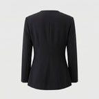 Black blazer on a light gray background