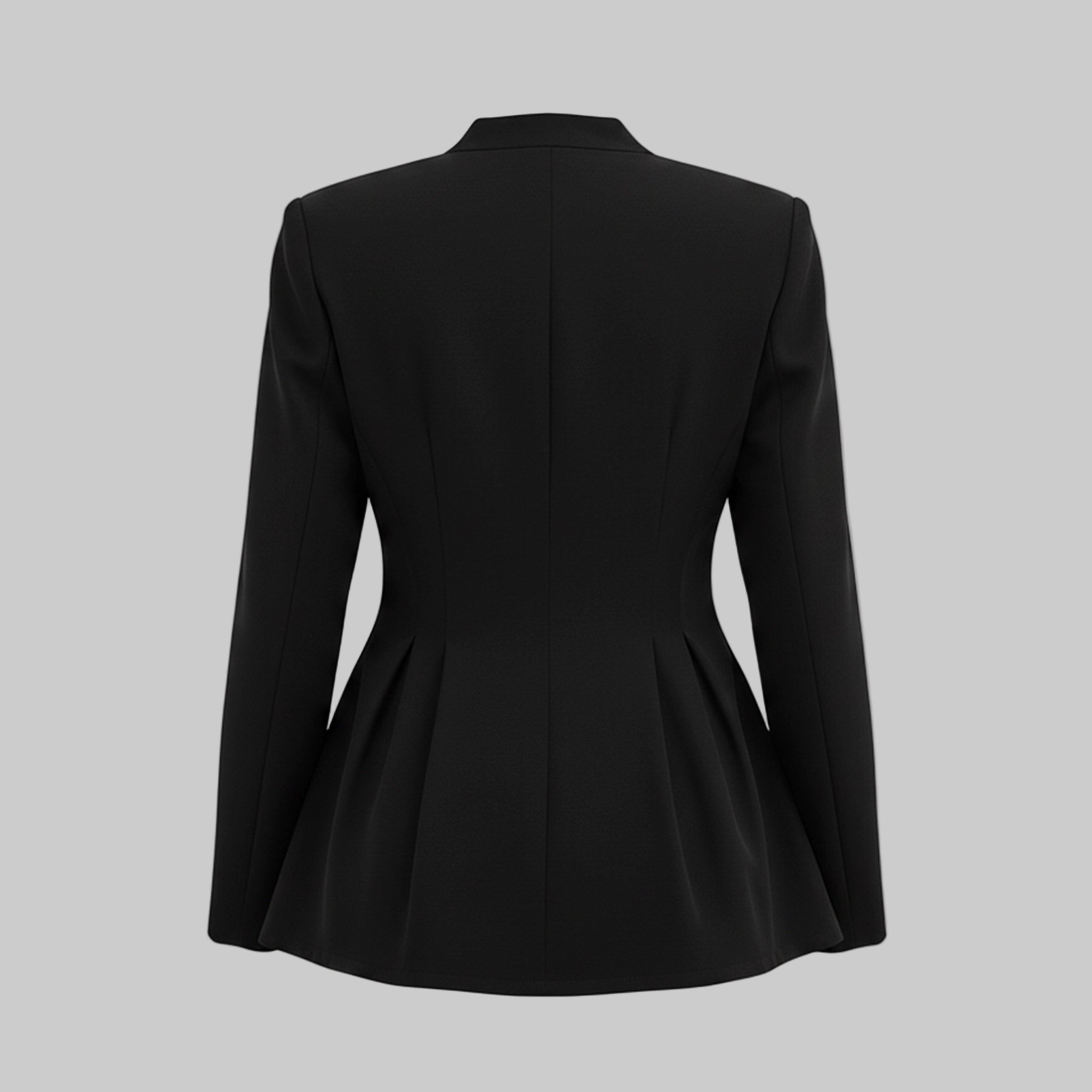 Black blazer on a light gray background