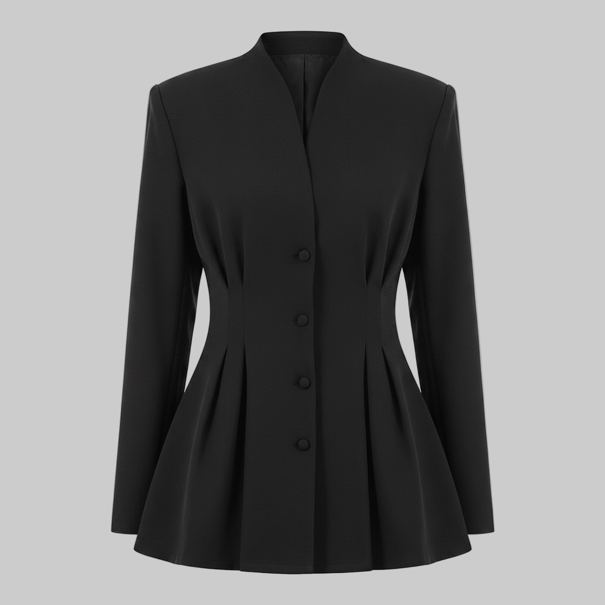 Black blazer on a light gray background