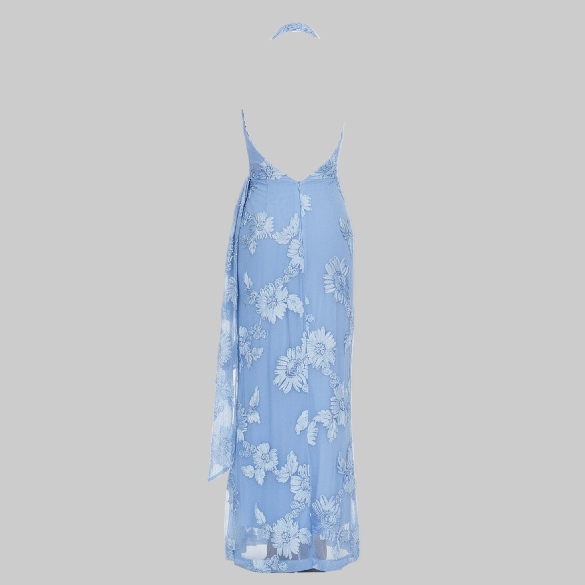 Light blue floral dress on a white background