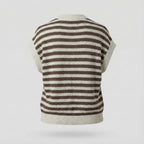 Striped sweater vest on a light gray background