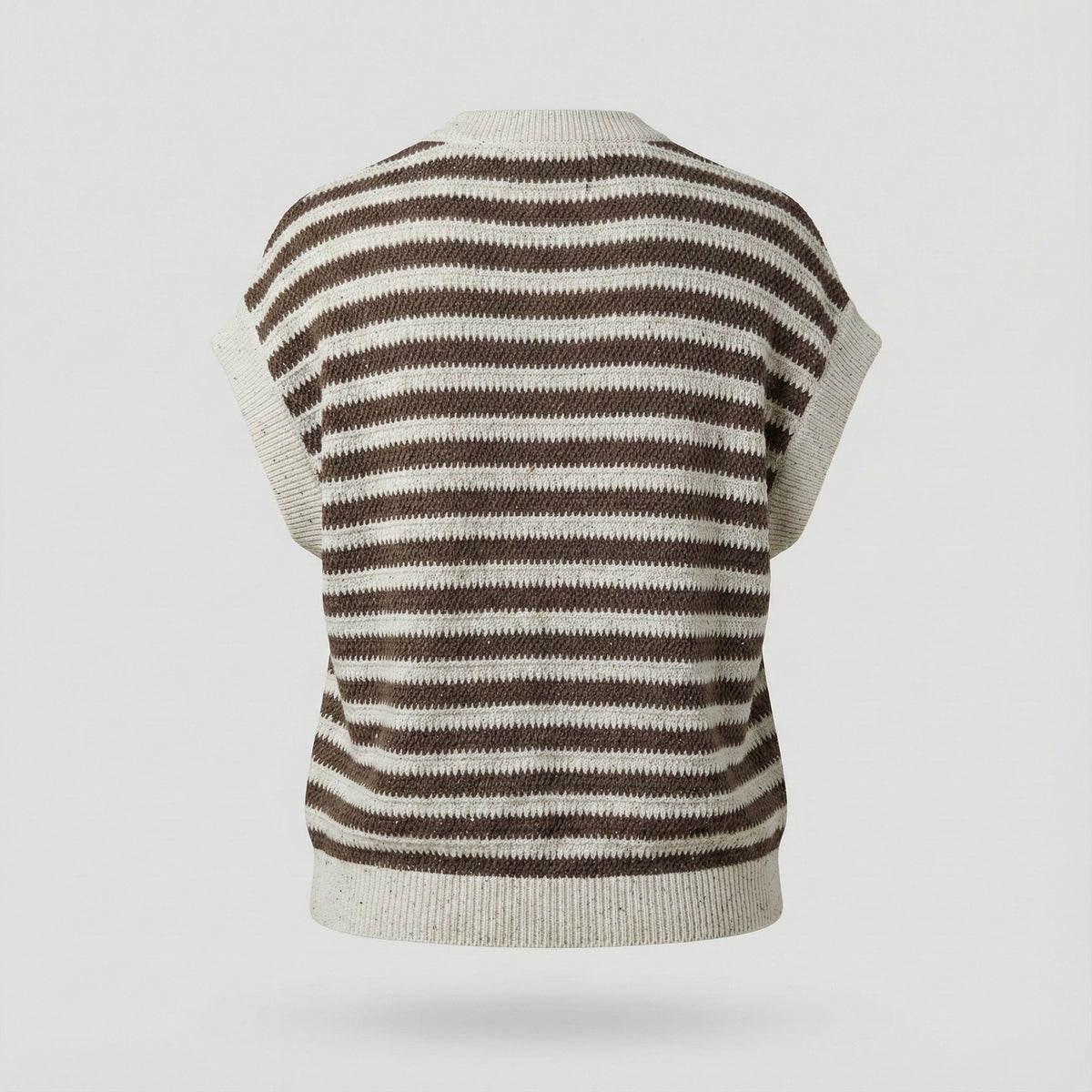 Striped sweater vest on a light gray background