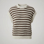 Striped sweater vest on a light gray background