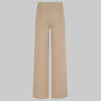 Beige wide-leg pants on a white background