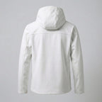 White hooded jacket on a gray background