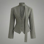 Gray blazer with waistcoat on a gray background