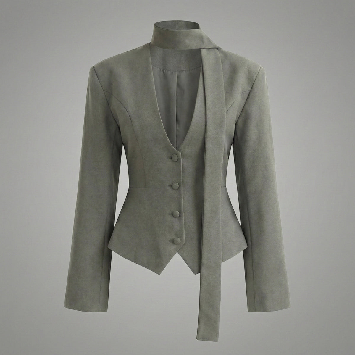 Gray blazer with waistcoat on a gray background