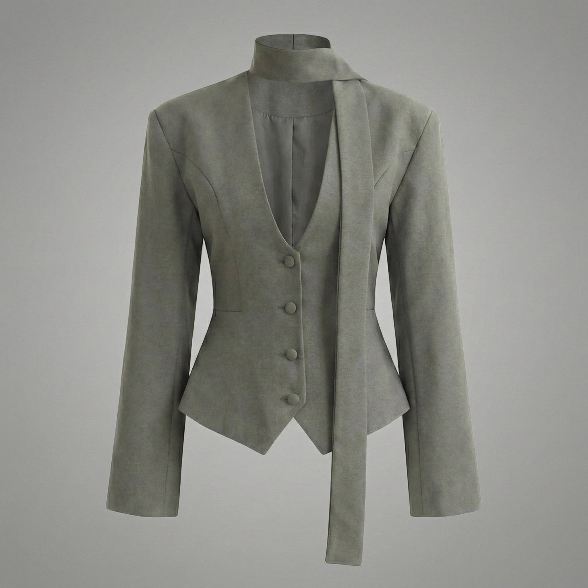 Gray blazer with waistcoat on a gray background