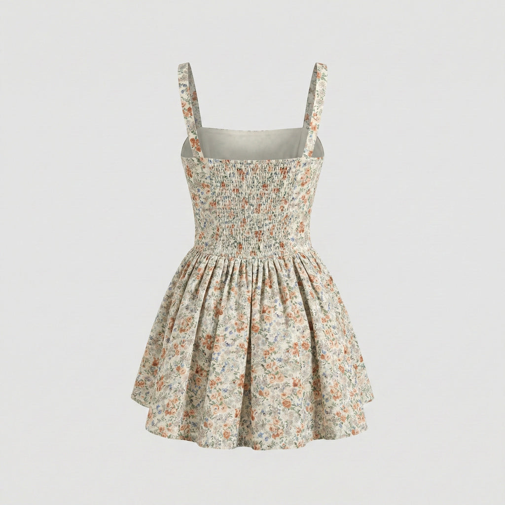 Floral dress on a light gray background