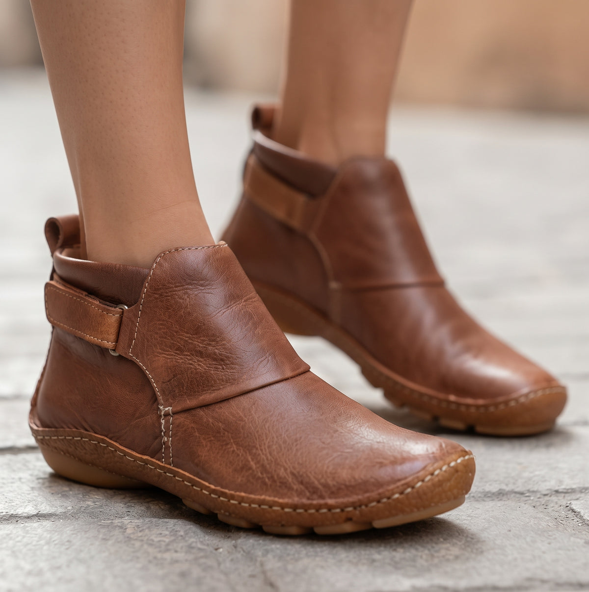 ECOSWAYbrownVintageAnkleBoots