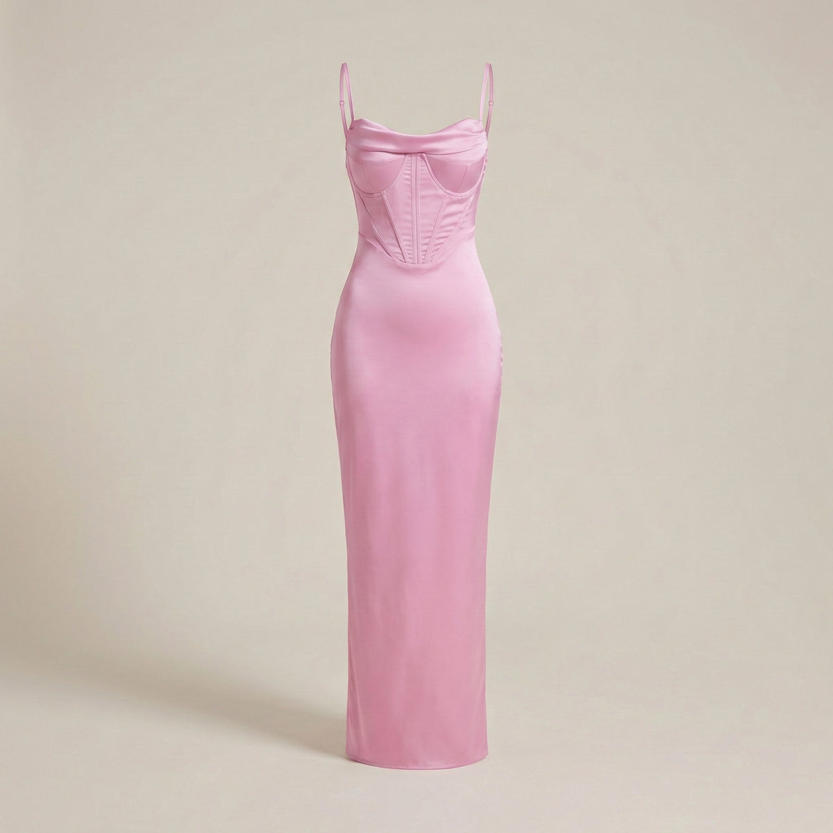 Pink dress on a beige background