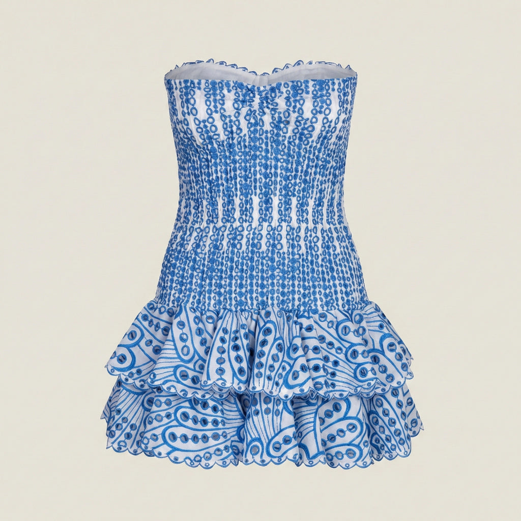 EyeletStraplessMiniDress