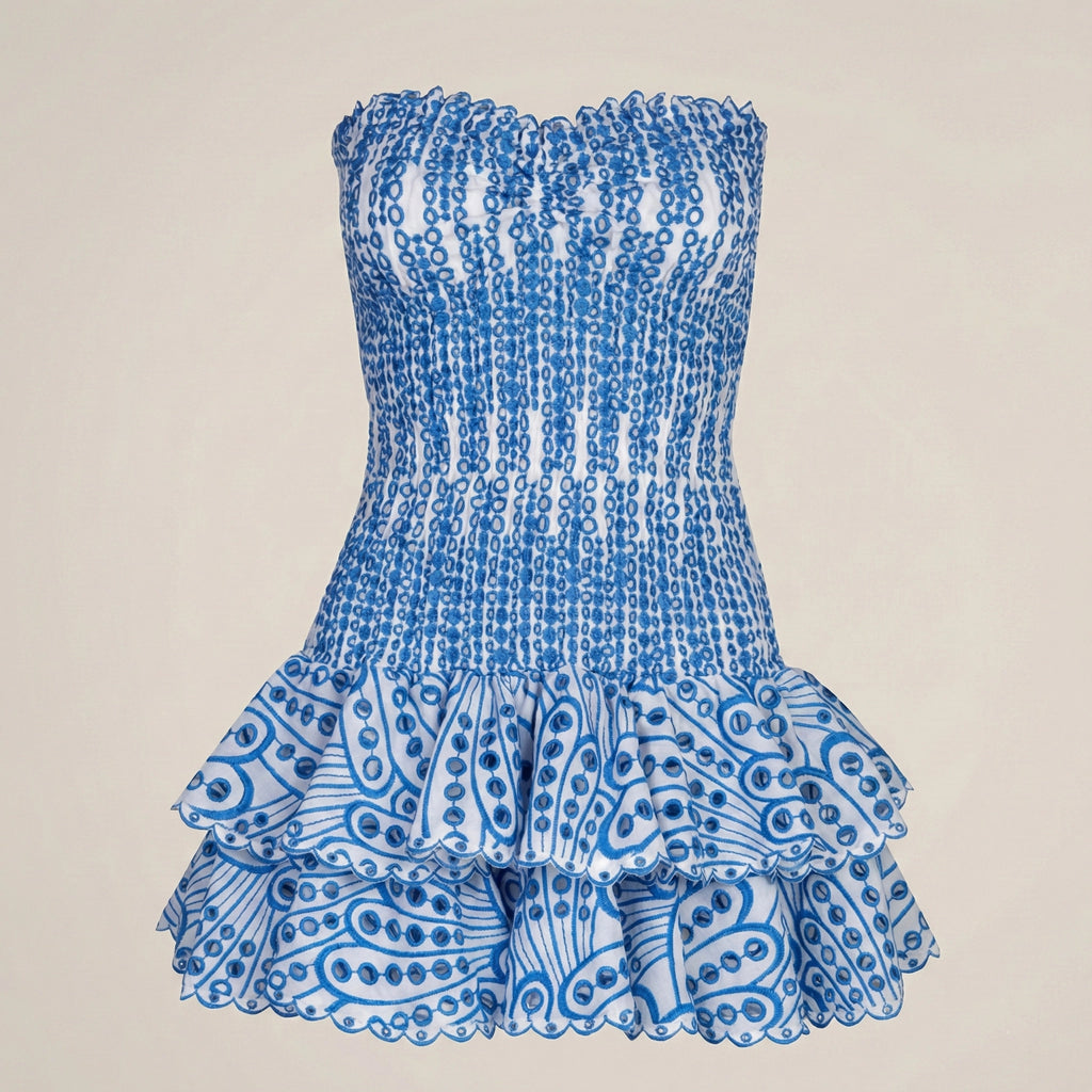 EyeletStraplessMiniDress