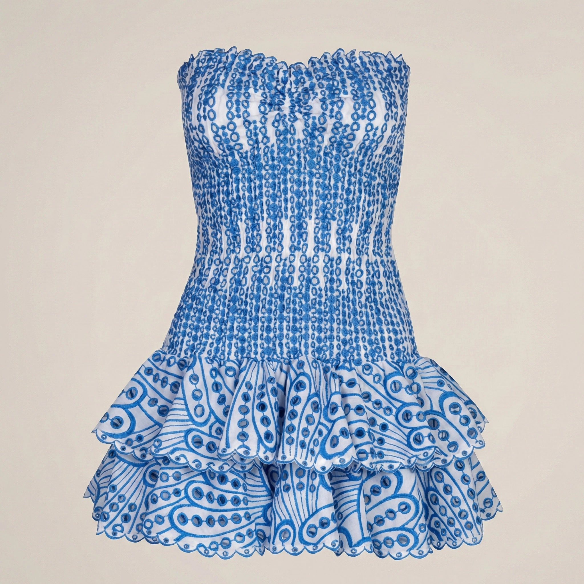 EyeletStraplessMiniDress