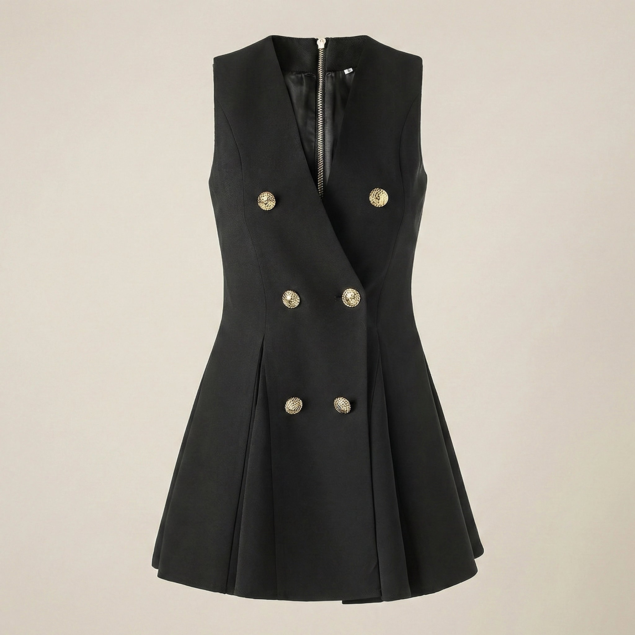 FlaredMiniDressWithDouble-Breasted