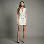 FlaredMiniDressWithDouble-Breasted