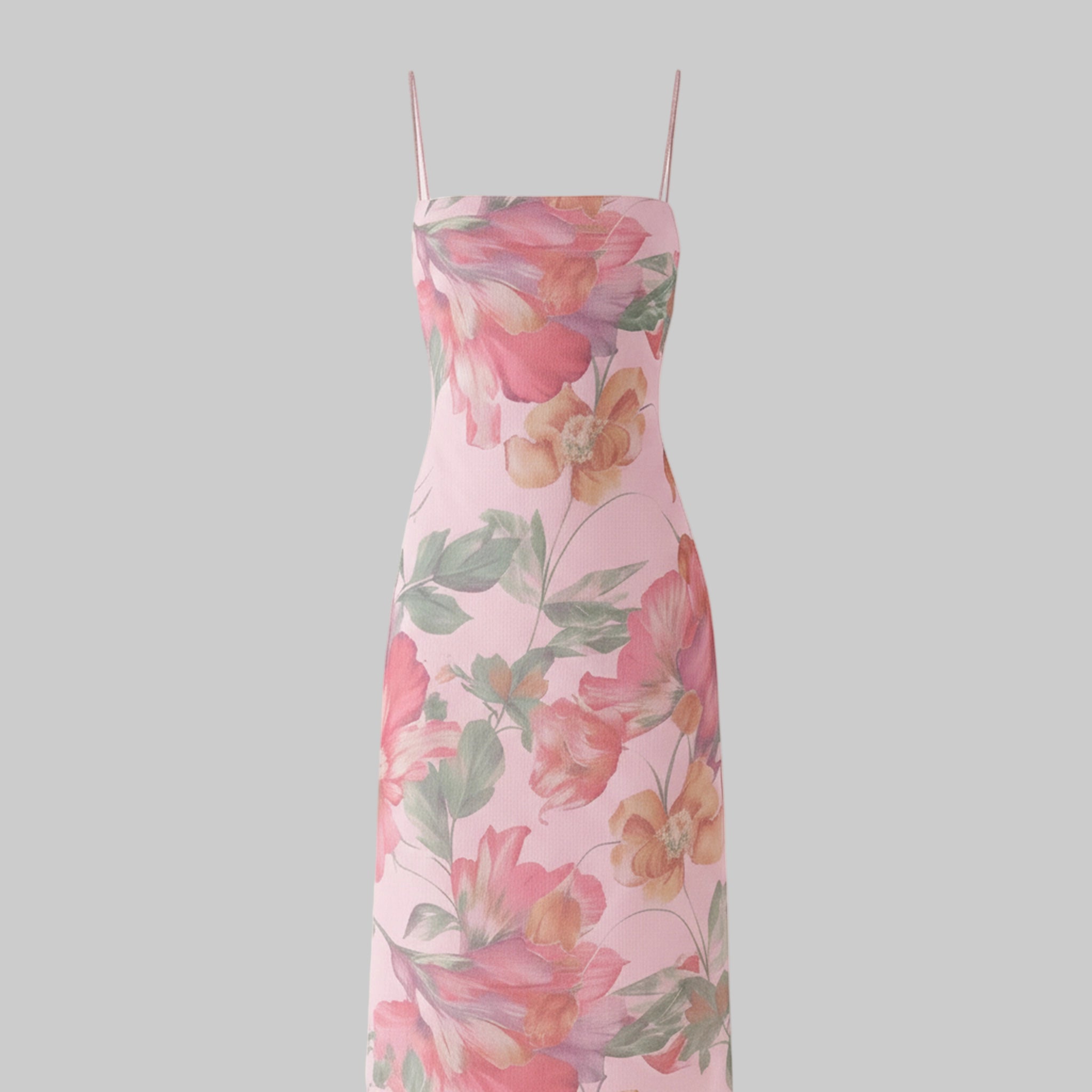 Floral dress with pink background