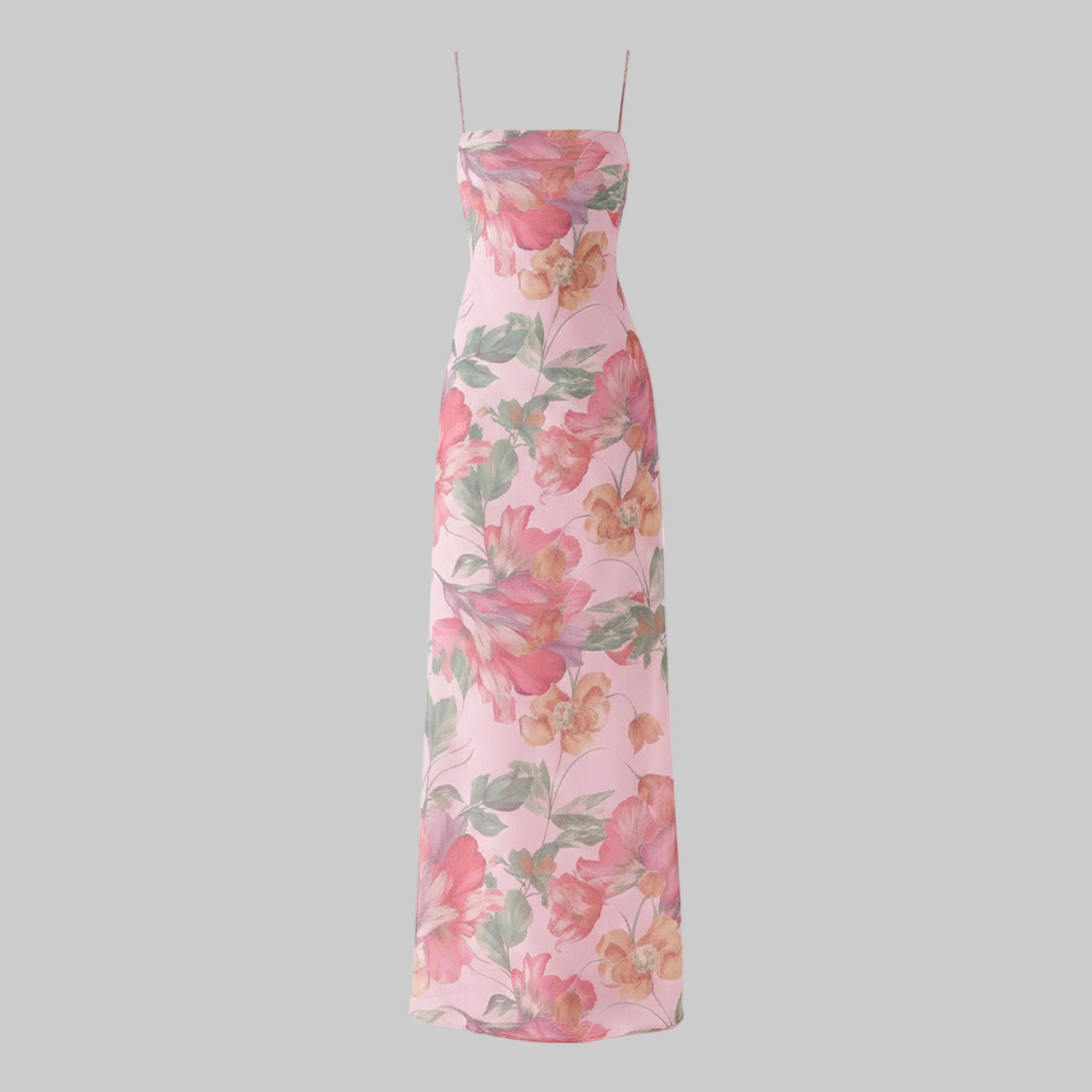 Floral dress on a gray background