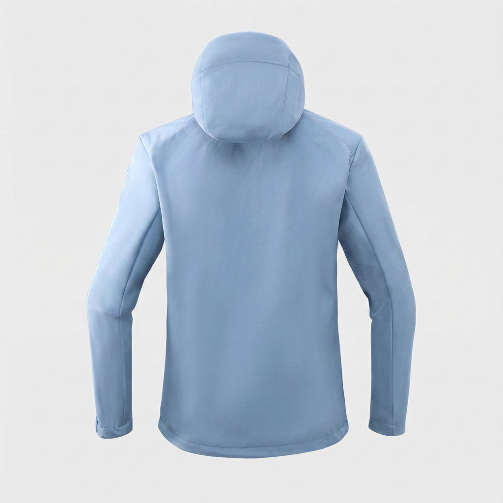 Light blue long-sleeve hoodie on a light gray background