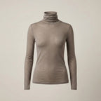 Brown turtleneck sweater on a beige background