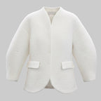 white outfit coat with white background