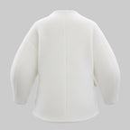 white outfit coat with white background