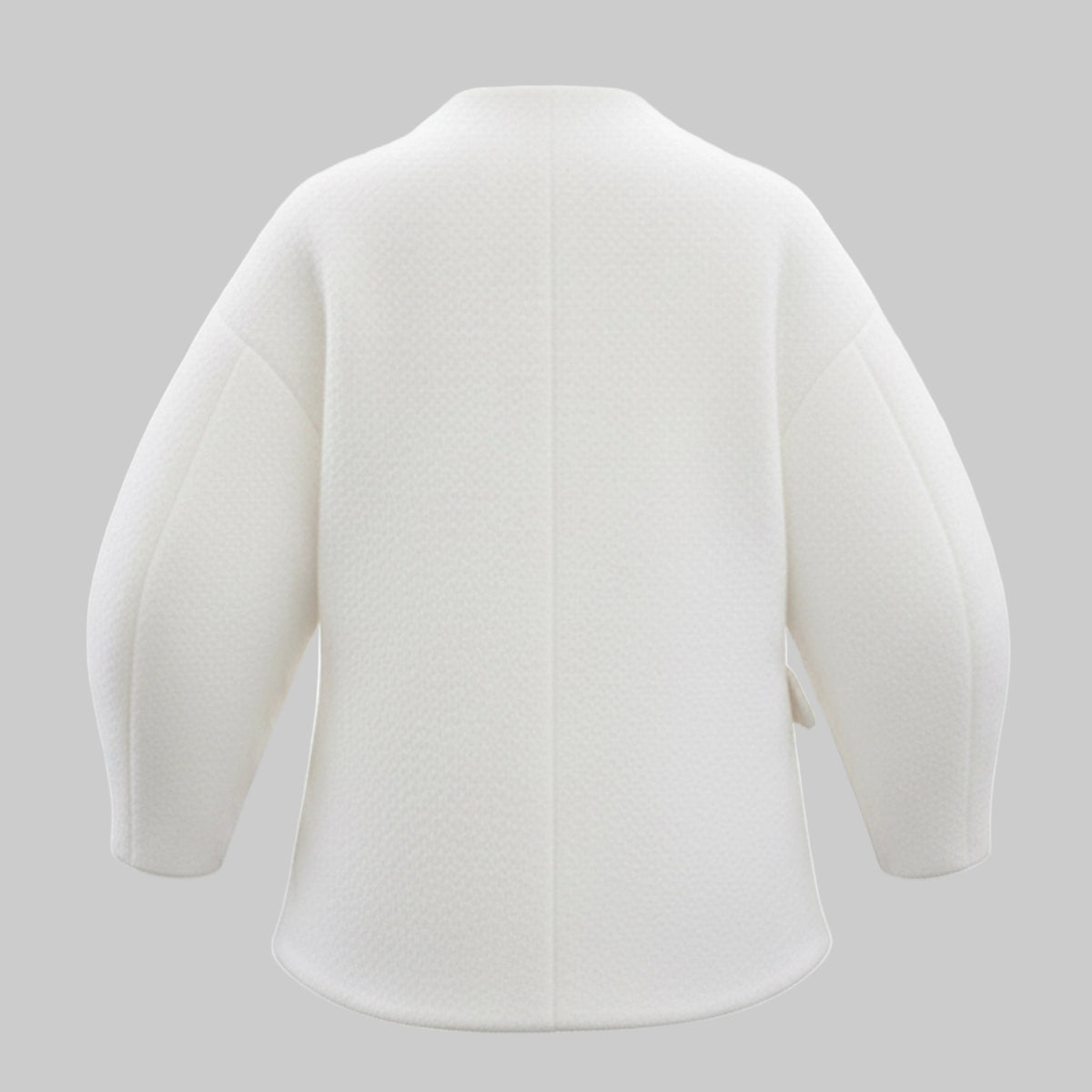 white outfit coat with white background