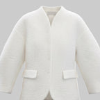 white outfit coat with white background