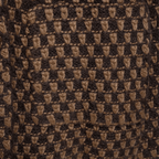 Close-up of a brown and beige checkered pattern fabric