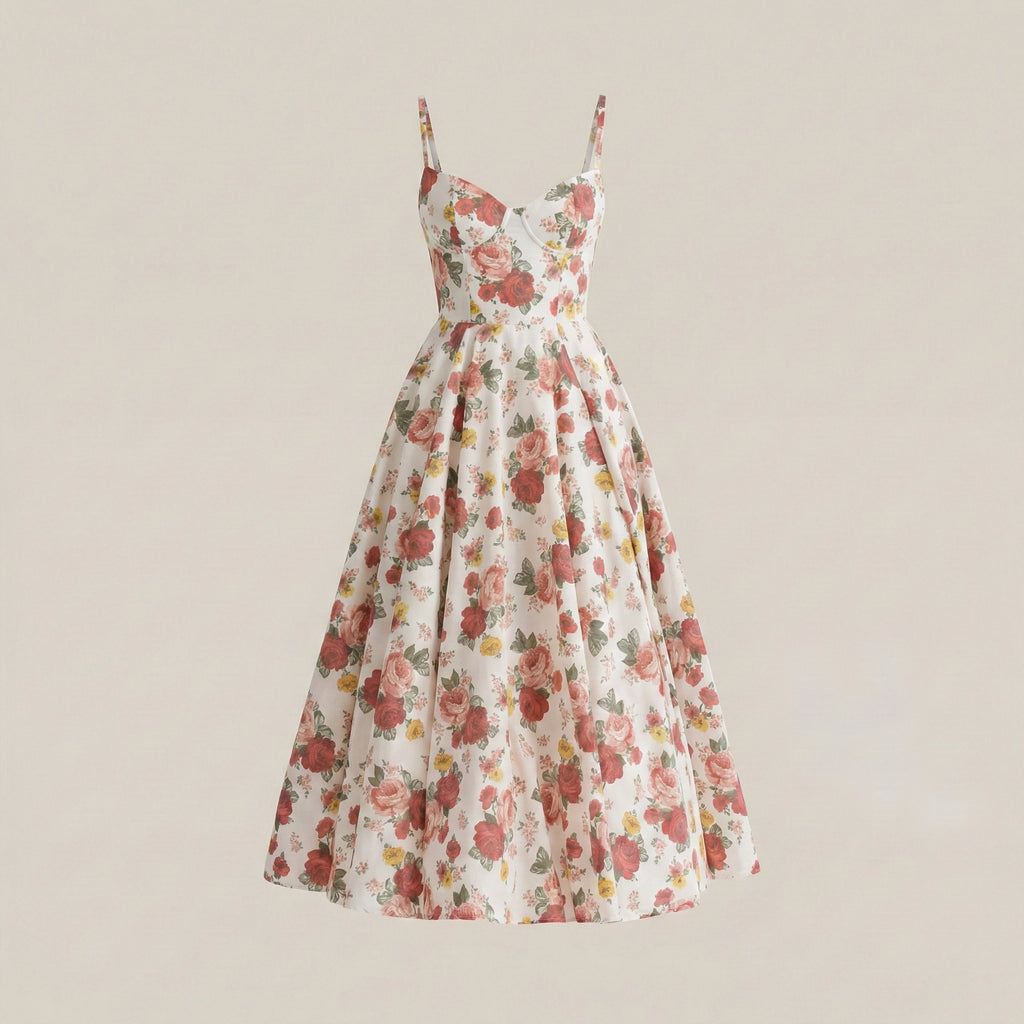 Floral dress on a beige background