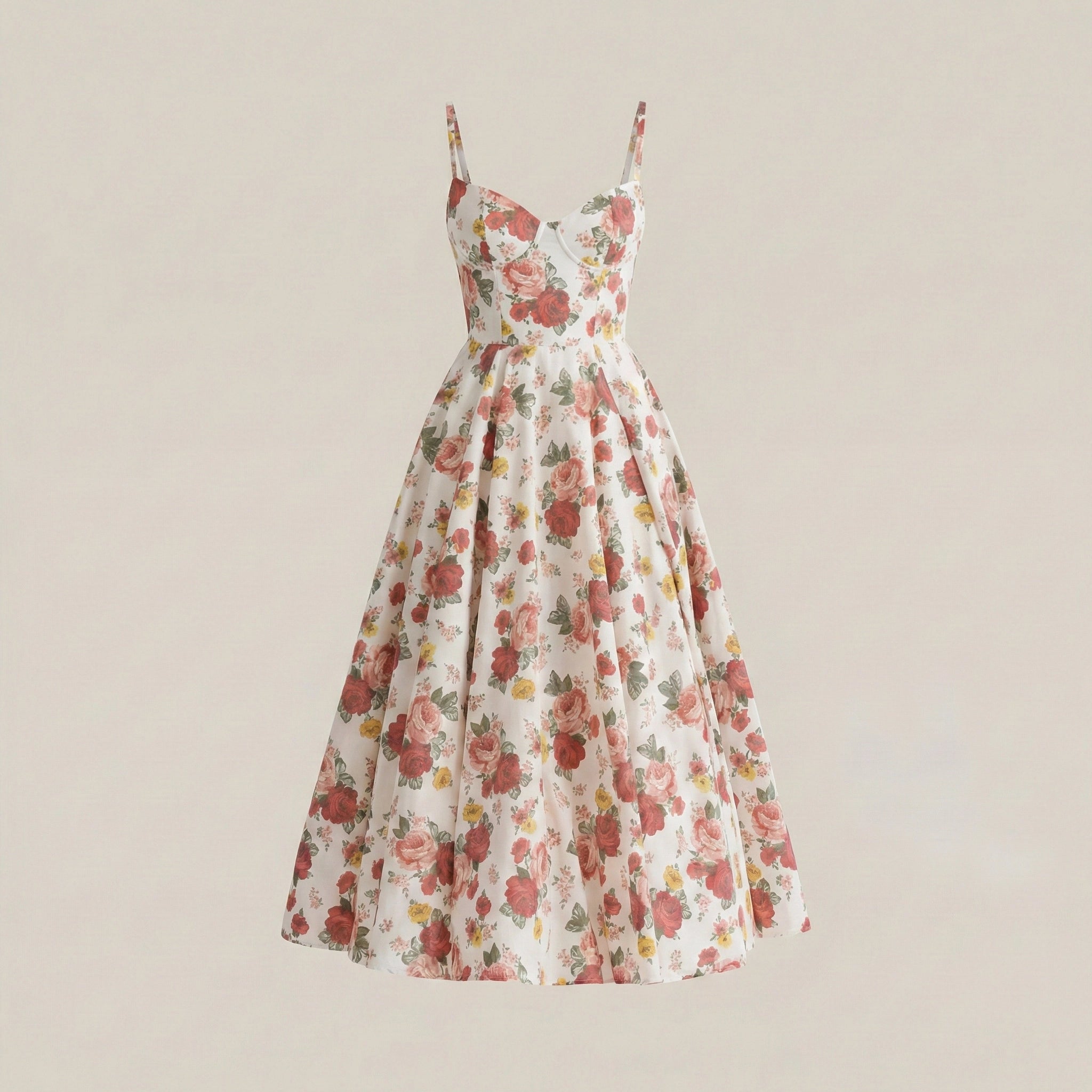 Floral dress on a beige background