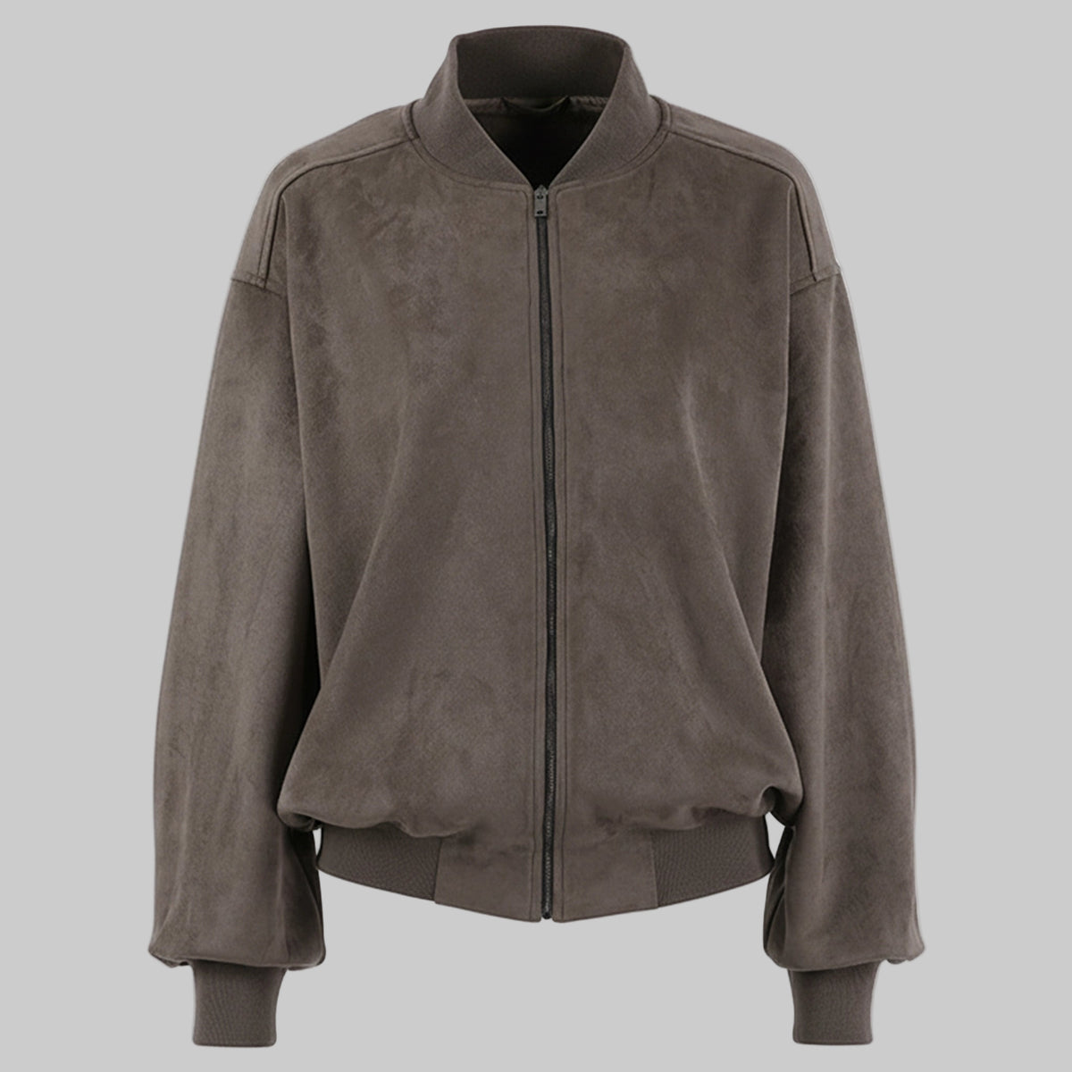 Brown suede jacket on a white background