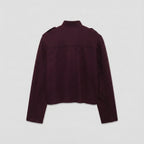 Maroon jacket on a light gray background