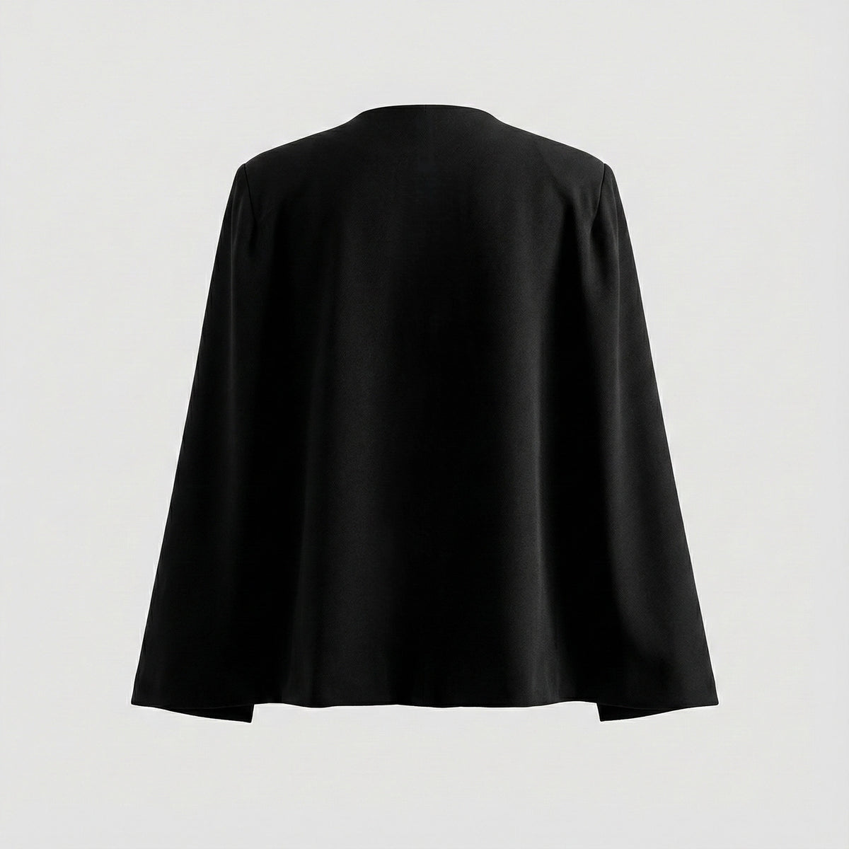 Black cape on a light gray background