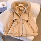 Women’s Drawstring Waist Fleece-Lined Winter Jacket
