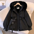 Women’s Drawstring Waist Fleece-Lined Winter Jacket