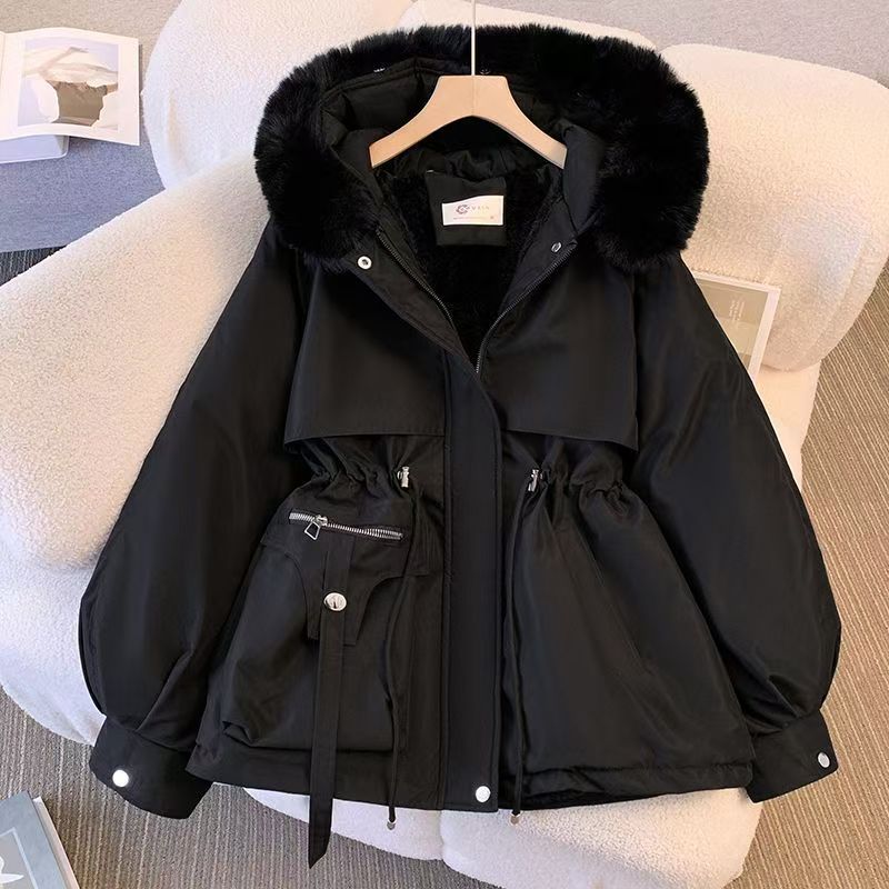 Women’s Drawstring Waist Fleece-Lined Winter Jacket