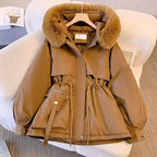 Women’s Drawstring Waist Fleece-Lined Winter Jacket