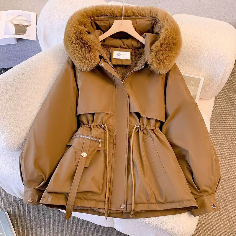 Women’s Drawstring Waist Fleece-Lined Winter Jacket