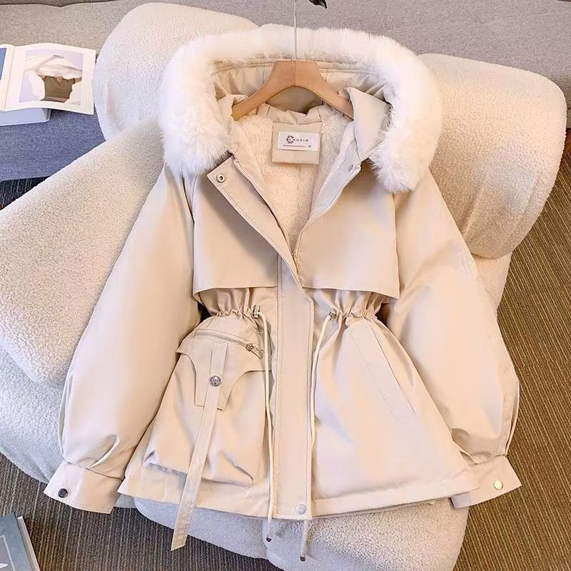 Women’s Drawstring Waist Fleece-Lined Winter Jacket