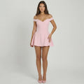 OffShoulderALineMiniDressWithStraples