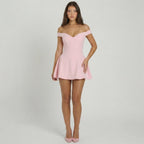 OffShoulderALineMiniDressWithStraples