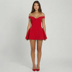OffShoulderALineMiniDressWithStraples