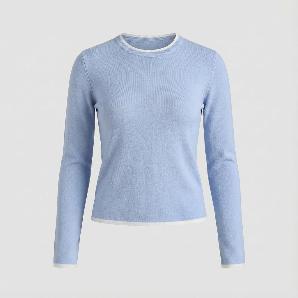 Light blue sweater on a light gray background