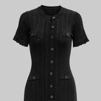 Black dress on a gray background