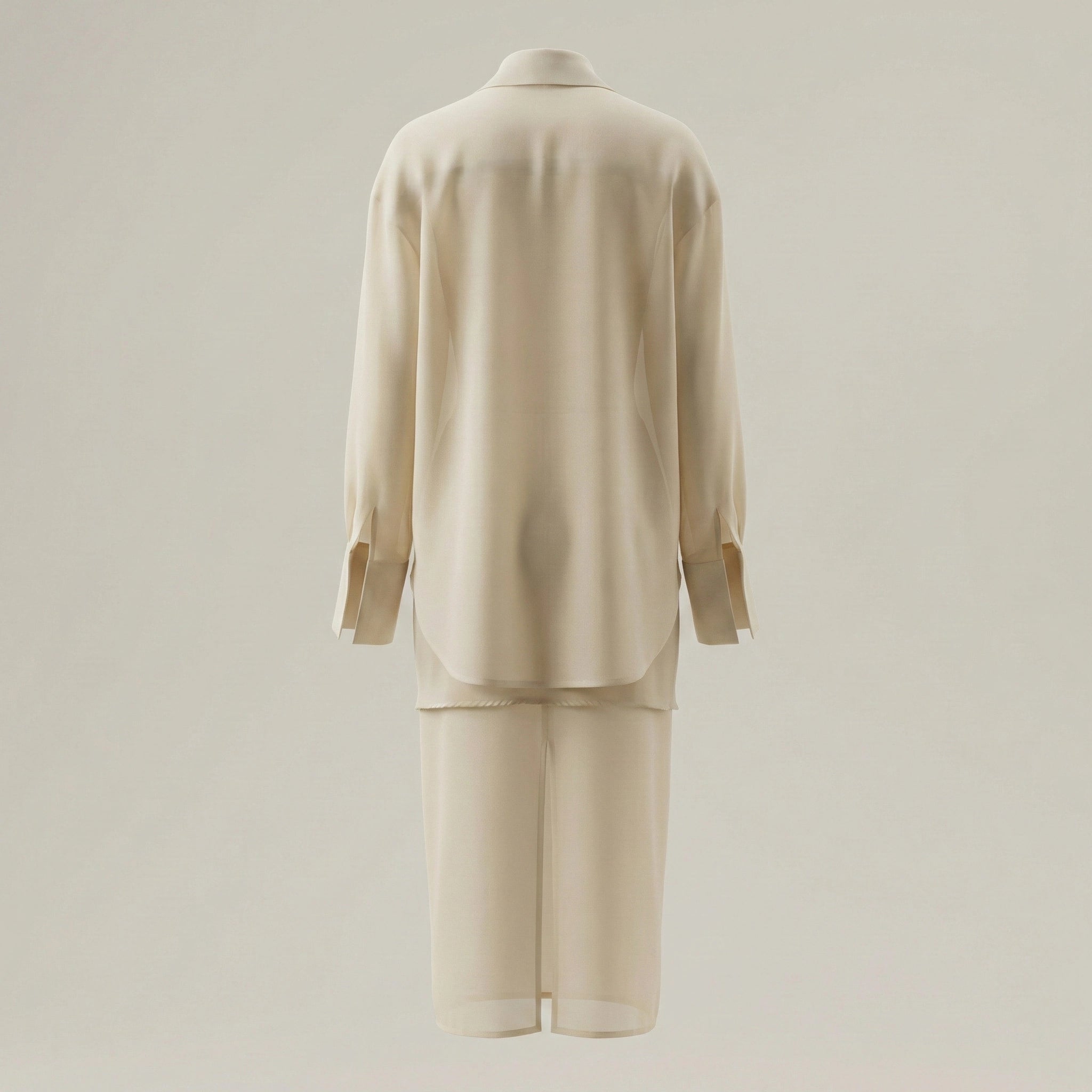 Beige suit on a light gray background