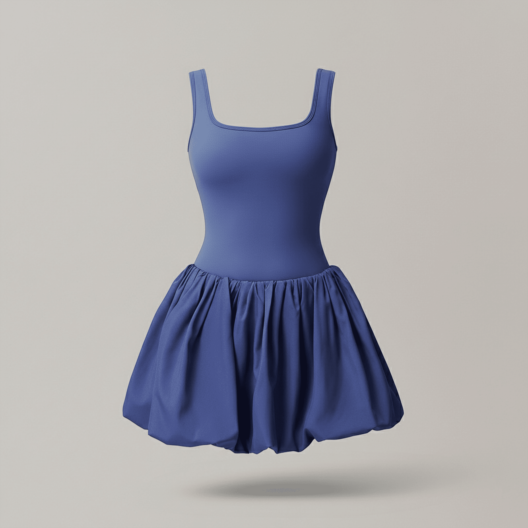 Blue dress on a gray background