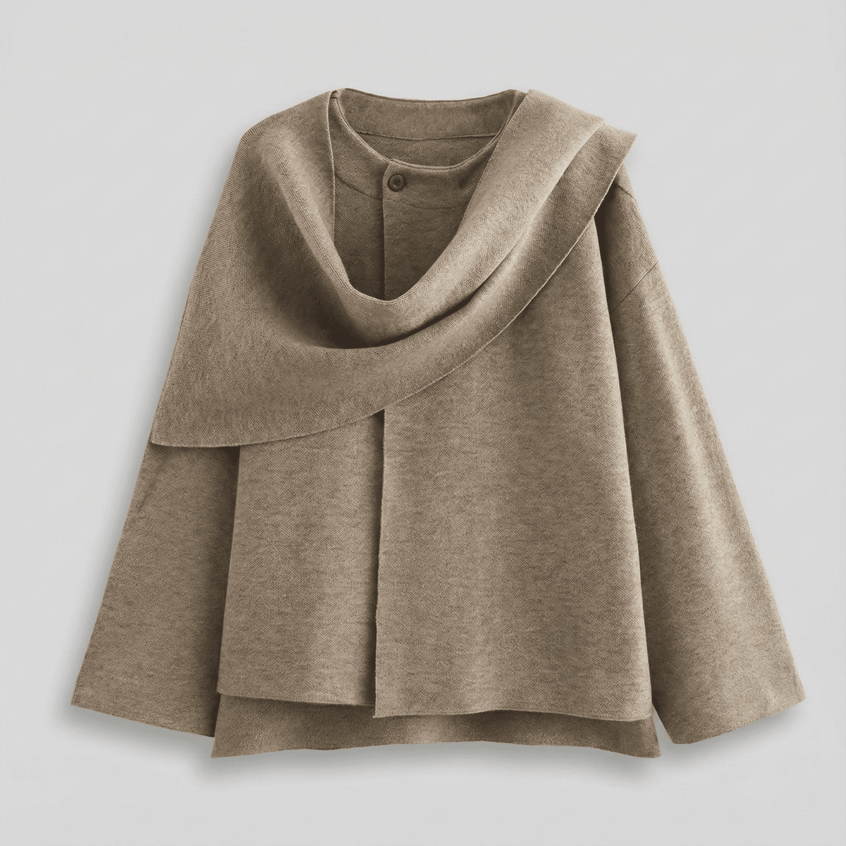 Brown cape on a light gray background