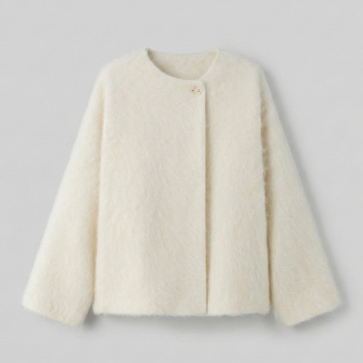 Cream-colored coat on a light gray background
