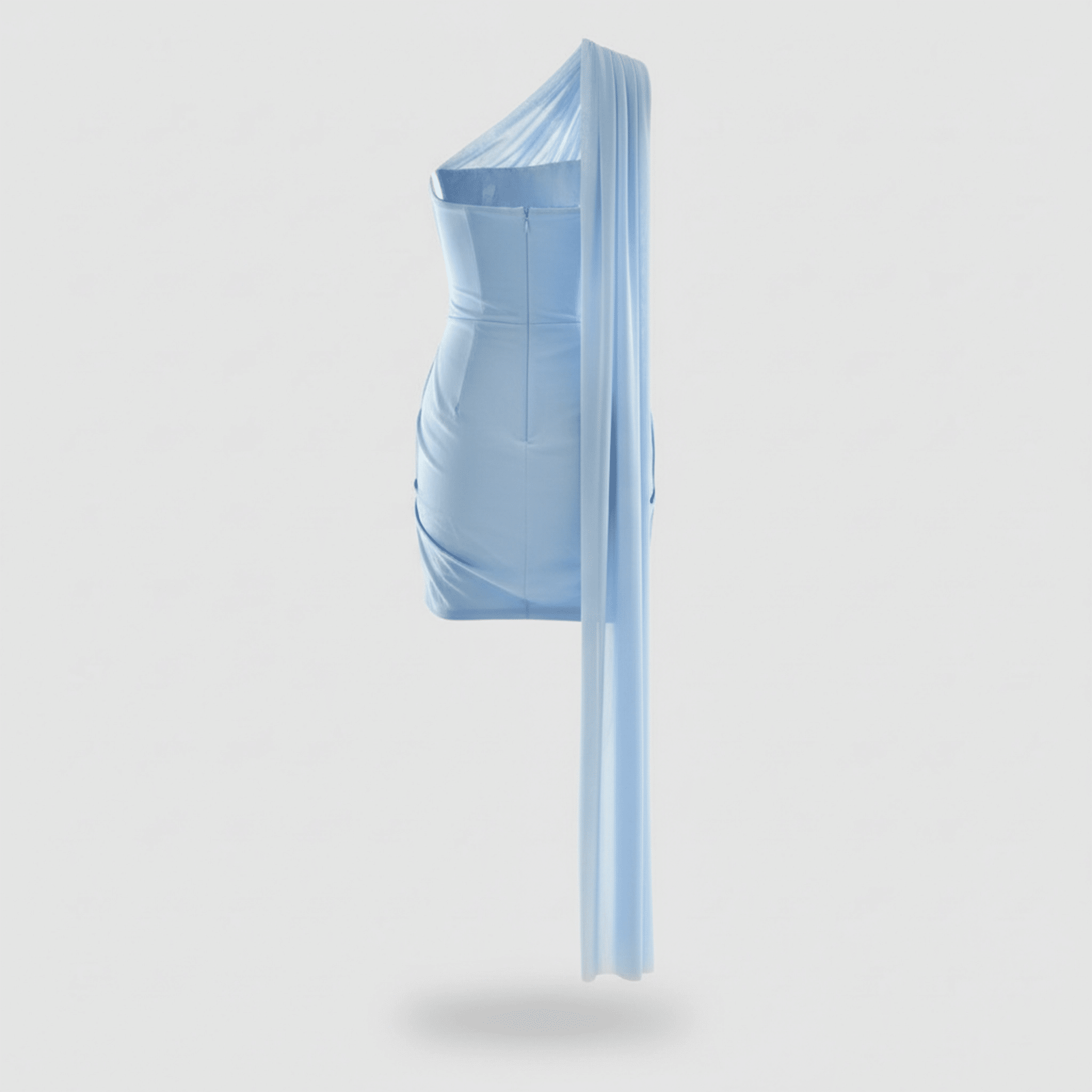 Foldable phone with a light blue gradient on a white background